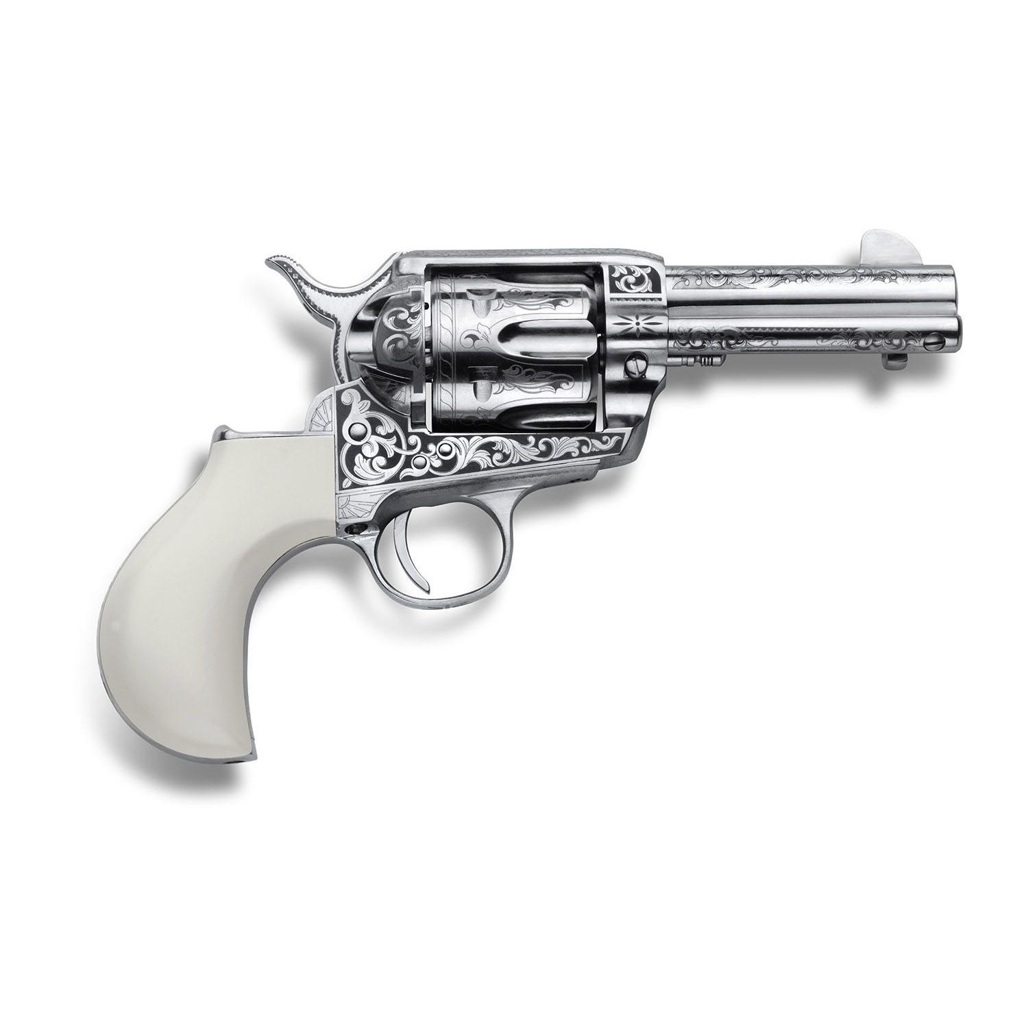 Cimarron Firearms Huckleberry Handgun .45 Colt 6rd Capacity 3.5" Barrel Nickel Finish Poly Ivory Grip