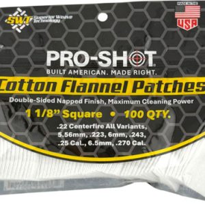PRO SHOT CLEANING PATCH COTTON - FLANNEL .22-.270 1 1/8" 100CT