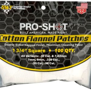 PRO SHOT CLEANING PATCH COTTON - FLANNEL .270-.38 1 3/4" 100ct