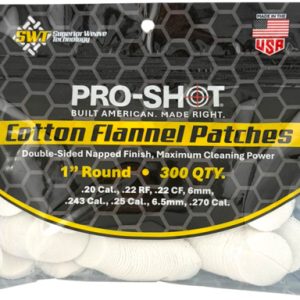 PRO SHOT CLEANING PATCH COTTON - FLANNEL .22-.270 1" 300CT