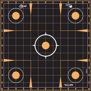 ALLEN EZ AIM SPLASH ADHESIVE - GRID TARGET 5-PK 12"X12"