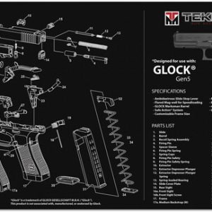 TEKMAT ARMORERS BENCH MAT - 11"x17" FOR GLOCK G5 BLACK