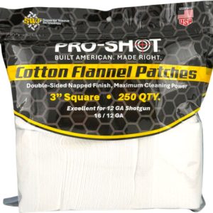 PRO SHOT CLEANING PATCH COTTON - FLANNEL 12GA-16GA 3" 250CT