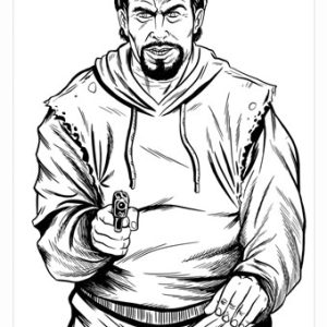 B/C TARGET EZE-SCORER 23"X35" - BAD GUY SILHOUETTE 5 TARGETS