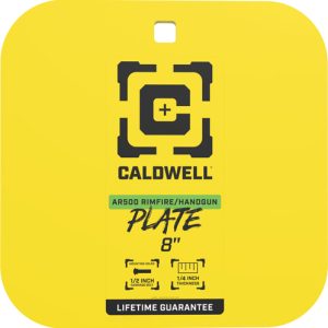 CALDWELL AR500 8" GONG TARGET - 1/4" RIMFIRE/HANDGUN STEEL YLW