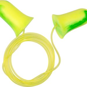 ULTRX TETHERED TAPERED FOAM - EAR PLUGS 5-PAIR LIME/YELLOW
