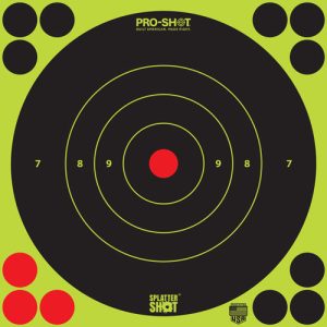 SPLATTER SHOT TARGET BULLSEYE - 8" GREEN PEEL/STICK 6EA