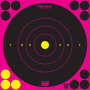 SPLATTER SHOT TARGET BULLSEYE - 8" PINK PEEL/STICK 6EA