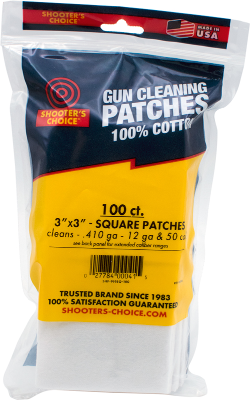 SHOOTERS CHOICE 3" SQUARE - CLEANING PATCHES 100 PACK