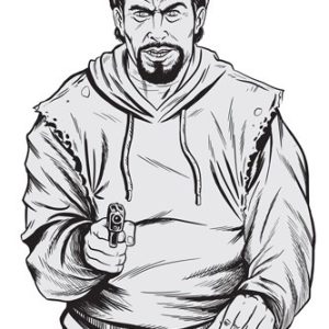 B/C TARGET EZE-SCORER 12"X18" - BAD GUY SILHOUETTE 10 TARGETS