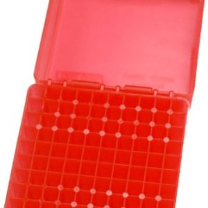 MTM 100 ROUND 17HMR/22MAG - AMMO BOX SEE THROUGH CLEAR RED