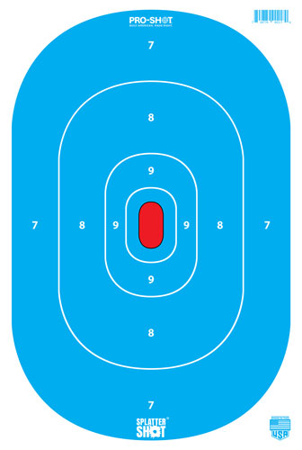 SPLATTER SHOT TARGET 12"X18" - SILHOUETTE LOW LIGHT BLUE 8PK