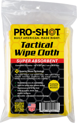 PRO SHOT TACTICAL WIPE CLOTH - 2PK