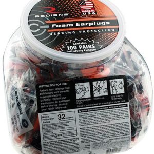 Radians 100 pairs of Uncorded Foam Earplugs/ct in a Jar